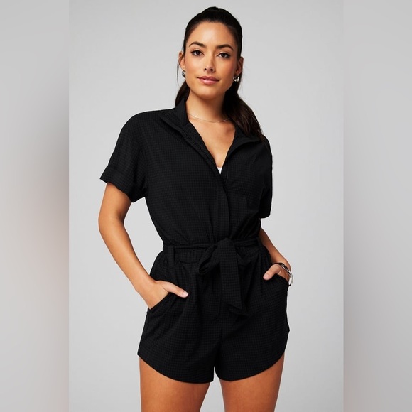 Fabletics Pants - Fabletics Ripstop Short Onesie in Black